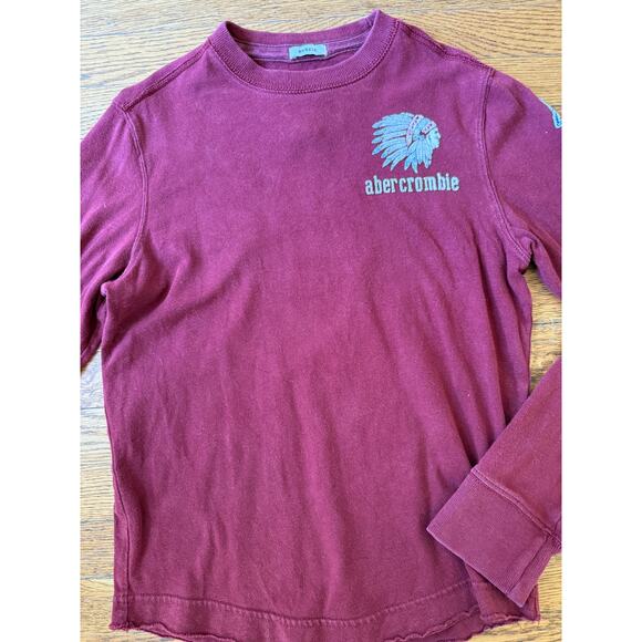 Abercrombie Boys' Maroon Native Headress Shirt Size M - Picture 2 of 4